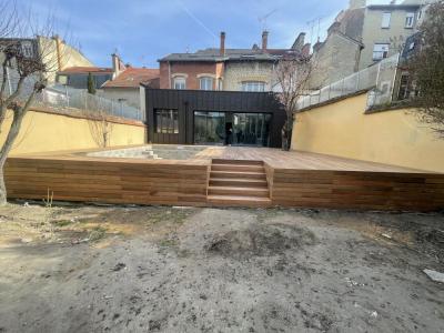 Terrasse bois exo (ipe ) Reims sur structure bois 