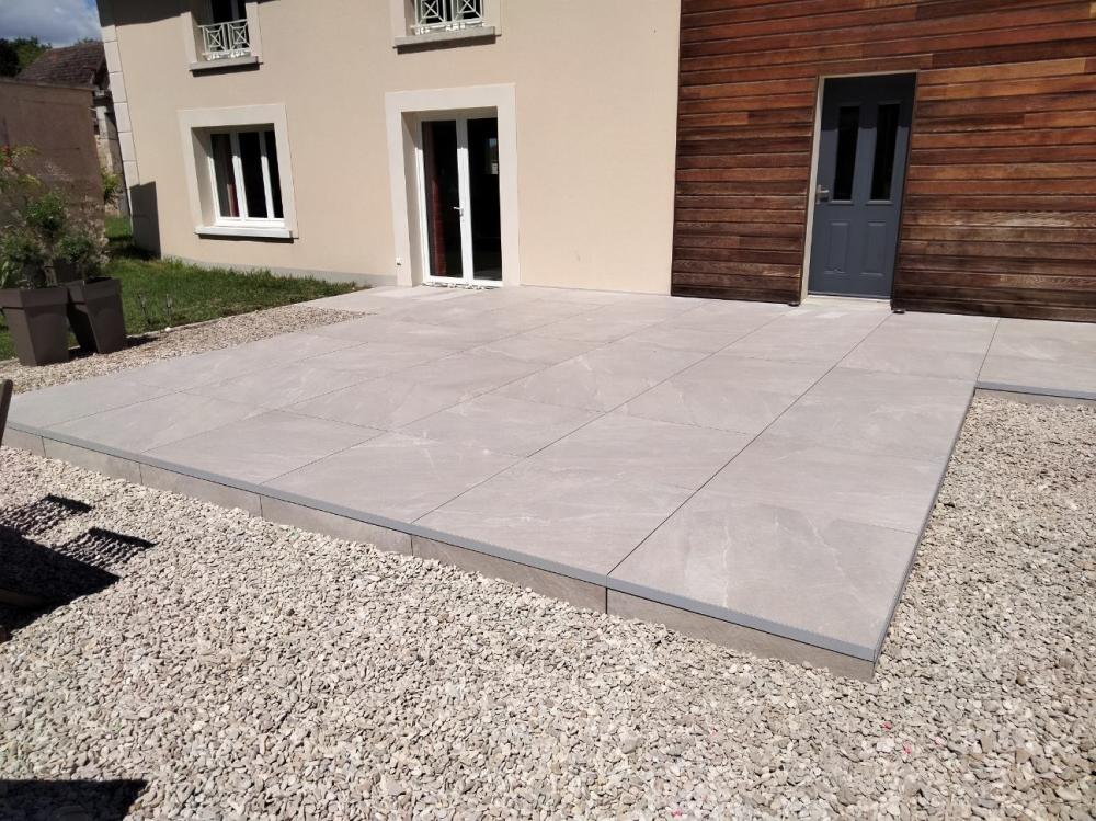 Terrasse grès Céram sur ossature Isse