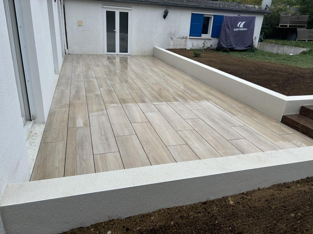 Réfection terrasse et mur Cormontreuil 