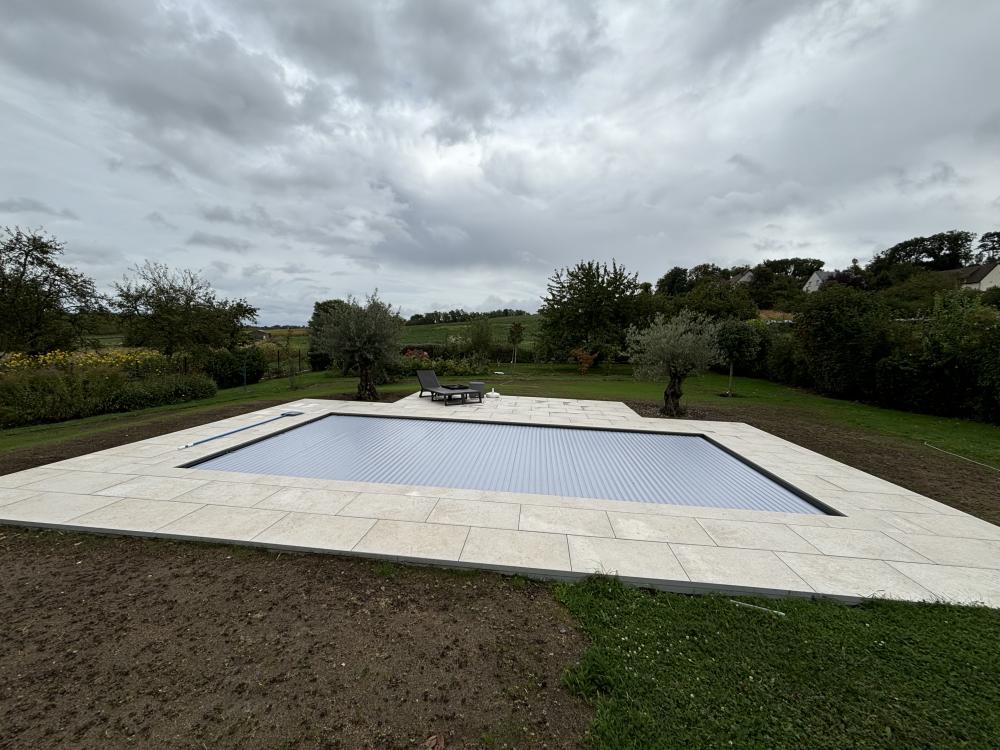 Terrasse grès ceram sur structure Terrasteel 